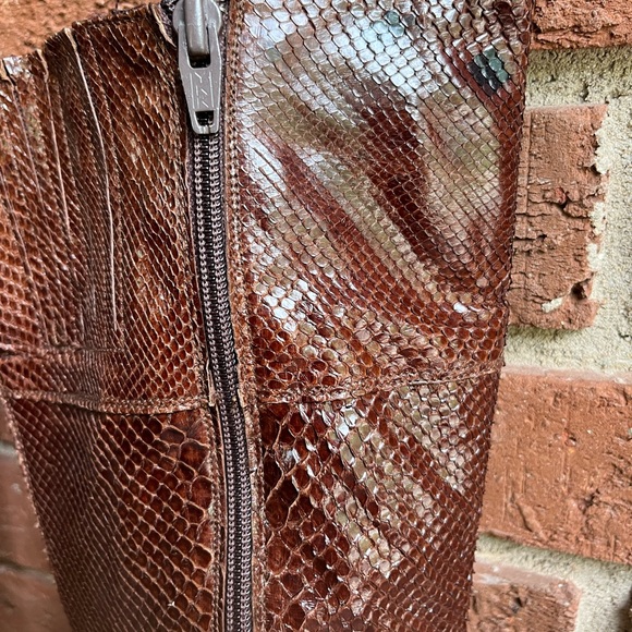 ROSINA FERRAGAMO SCHIAVONE vintage boots snake skin size 7 But Fit Like Size 6! - Picture 4 of 8